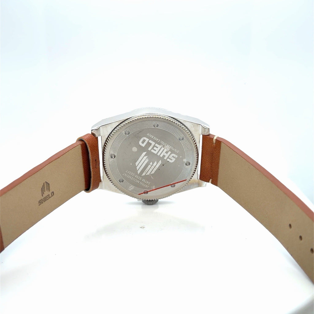 Shield 40mm Cavern Watch Black/Orange Dial, Tan Leather Strap SLDSH110-3 (view 9)