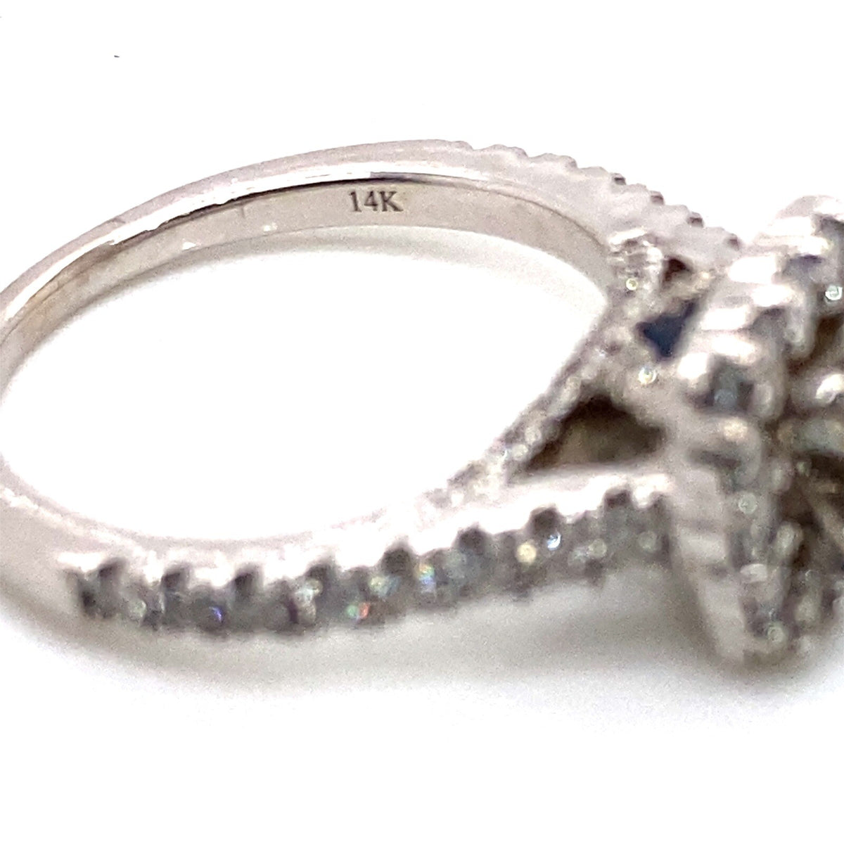 VERA WANG 14K white gold semi-mount diamond ring for round diamond center stone. (view 5)