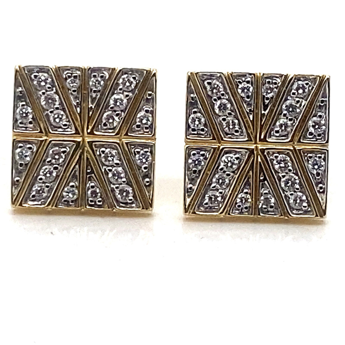 John Hardy 18k Yellow Gold Diamond Modern Chain Square Stud Earrings (view 1)