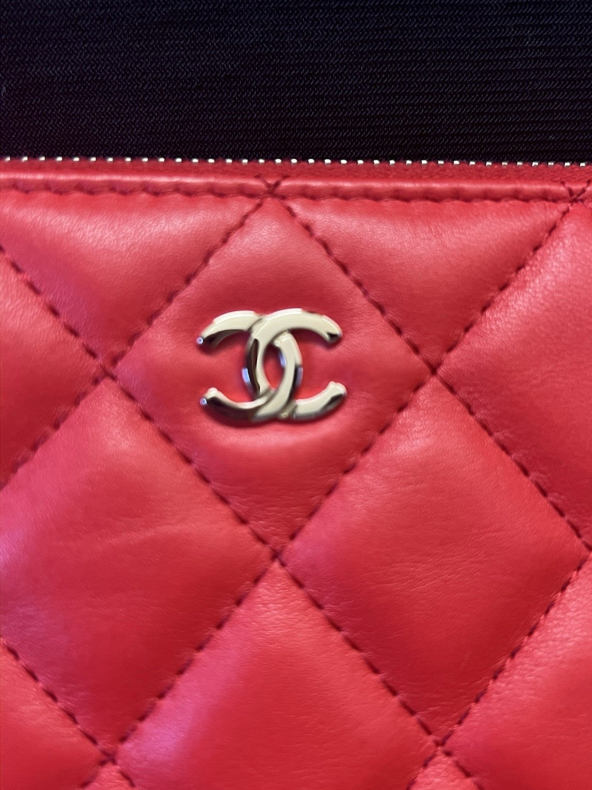 Chanel Large Clutch Pouch Red Leather with Organizer Insert and Dust Bag (view 10)