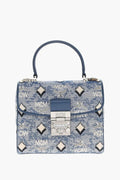Mcm Small Monogram Jaquard Tracy Crossbody Bag Blue W Removable Adjustable Strap (view 1)