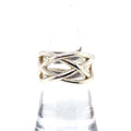 Tiffany & Co silver 925 ring open woven work, no stones size 7.25 (view 1)