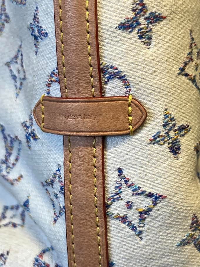 Louis Vuitton Monogram Jaquard Carryall PM Shoulder Bag, Pouch & Mirror Name Tag (view 14)