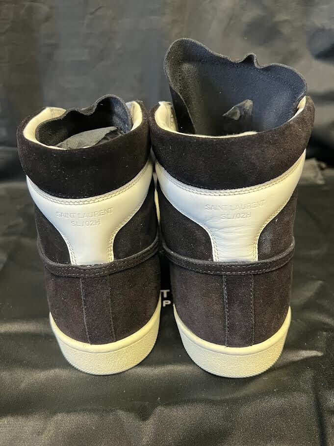 Saint Laurent SL/O2H High Top Sneakers Black and White Suede Size 39 (us 6) (view 3)