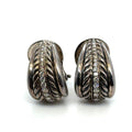 DAVID YURMAN DIAMOND STERLING SILVER 925/18K GOLD HOOP EARRINGS — Certified Authentic | San Diego Jewelry Buyers