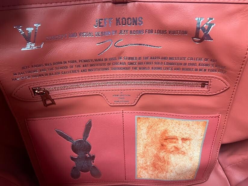Louis Vuitton Xjeff Koons Masters Collection DA Vinci Neverfull MM Pink Interior (view 12)