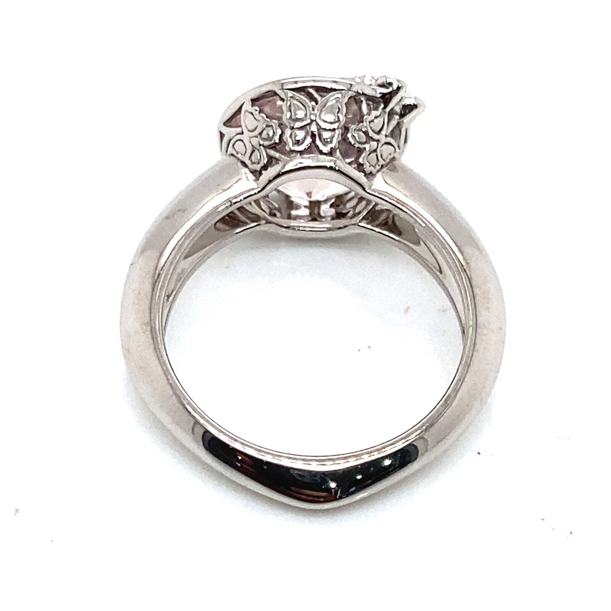 Carrera y Carrera 18k White Gold Morganite Baile de Mariposas Ring Size 6.5 (view 4)