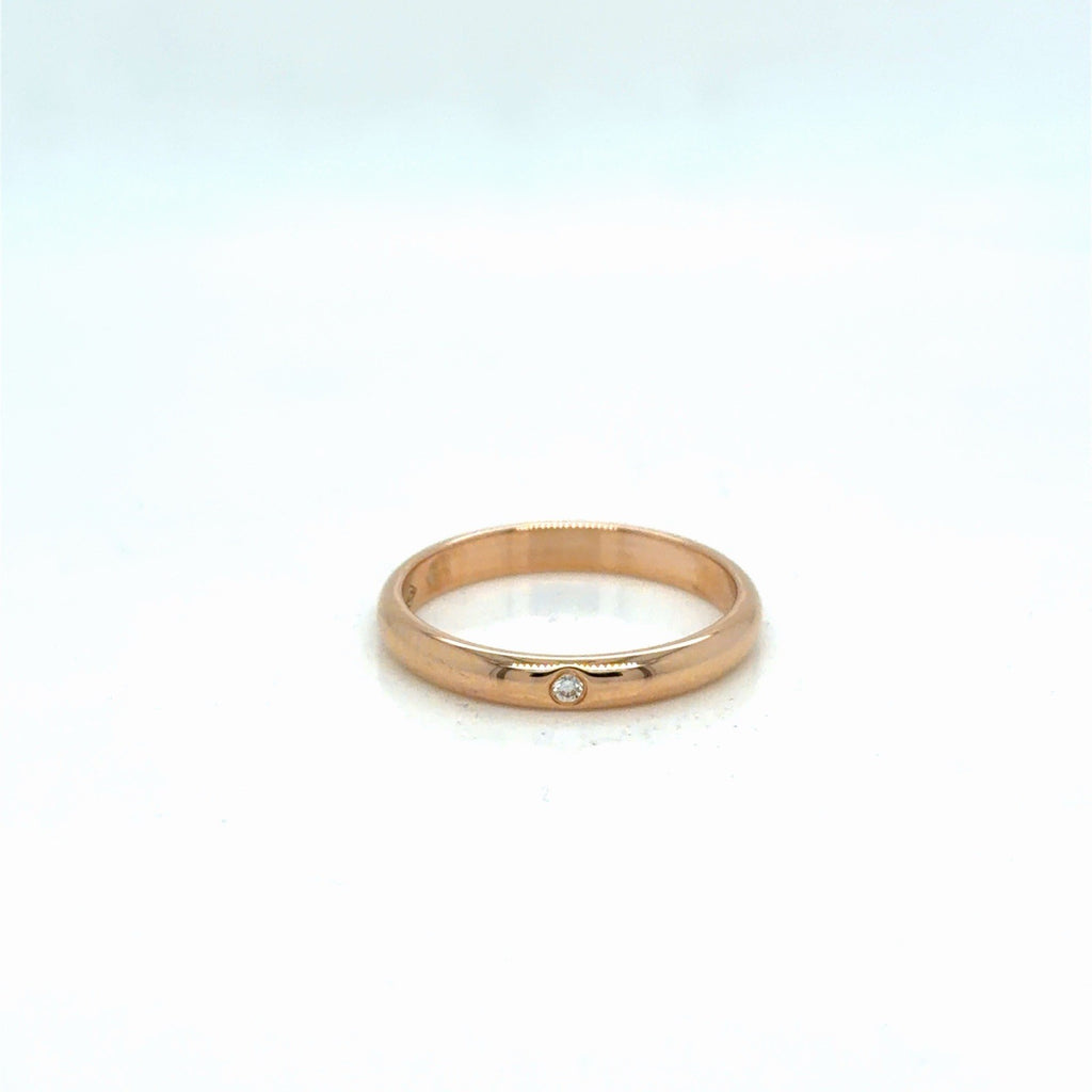 Cartier 1895 Wedding Band 2.6 mm, 1 diamond 18k Rose Gold 2.16g Size 49 (5) (view 1)