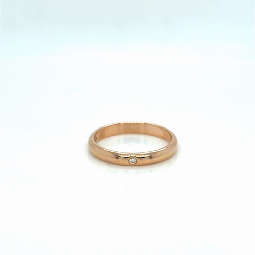 Cartier 1895 Wedding Band 2.6 mm, 1 diamond 18k Rose Gold 2.16g Size 49 (5) (view 1)