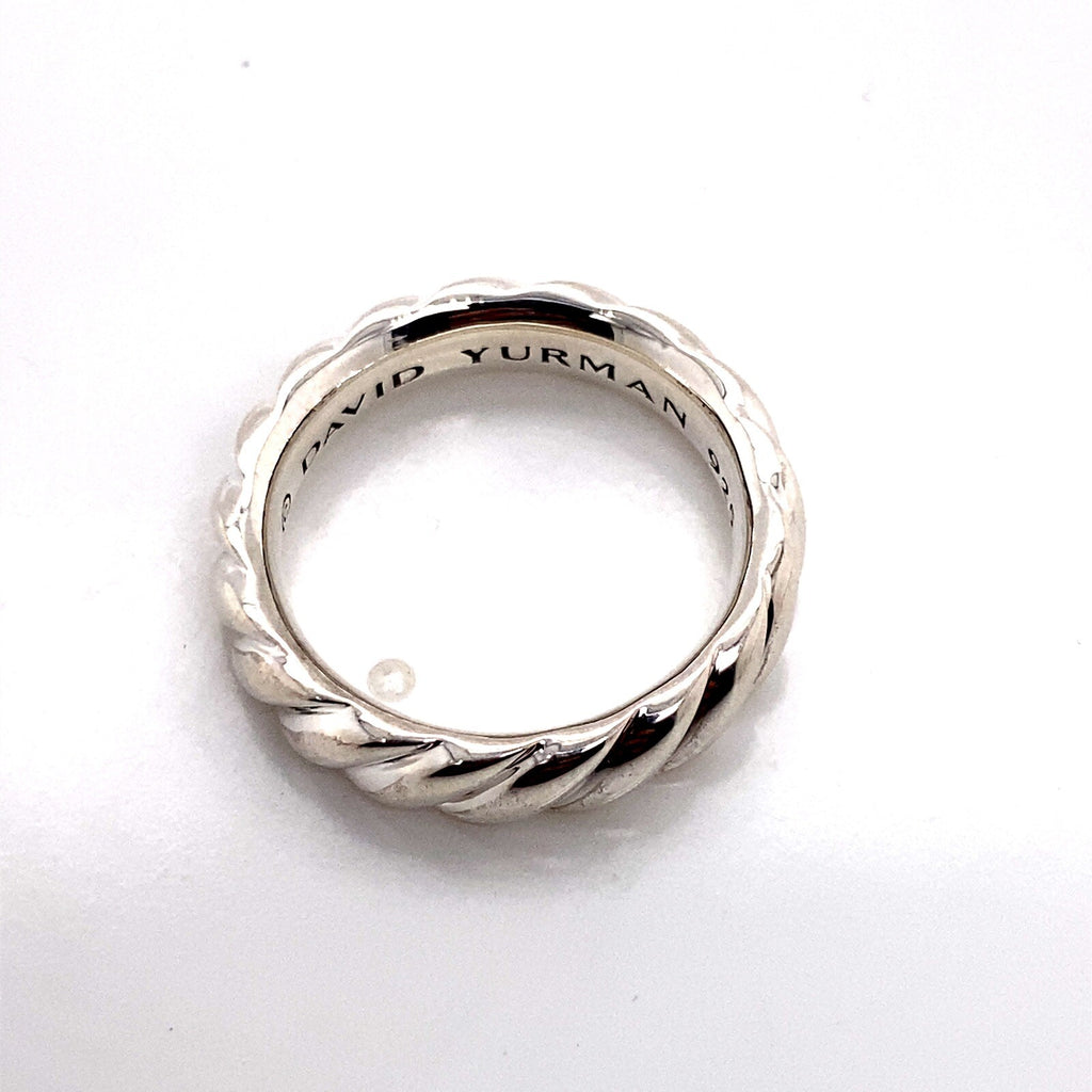 David Yurman Sterling Silver Cable Rope 6mm Wide Band Ring Size 10 — view 3