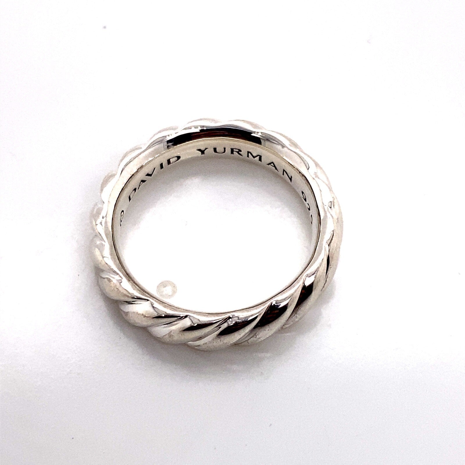 David Yurman Sterling Silver Cable Rope 6mm Wide Band Ring Size 10 — view 3