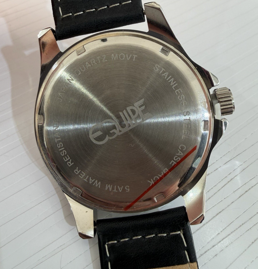 Equipe Turbo 44mm Black Leather Strap Men's Watch EQUT102 (view 12)