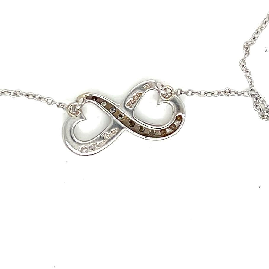 Tiffany & Co. TIFFANY & CO 18K WHITE GOLD PALOMA PICASSO DIAMOND INFINITY HEART NECKLACE 17 in — view 3