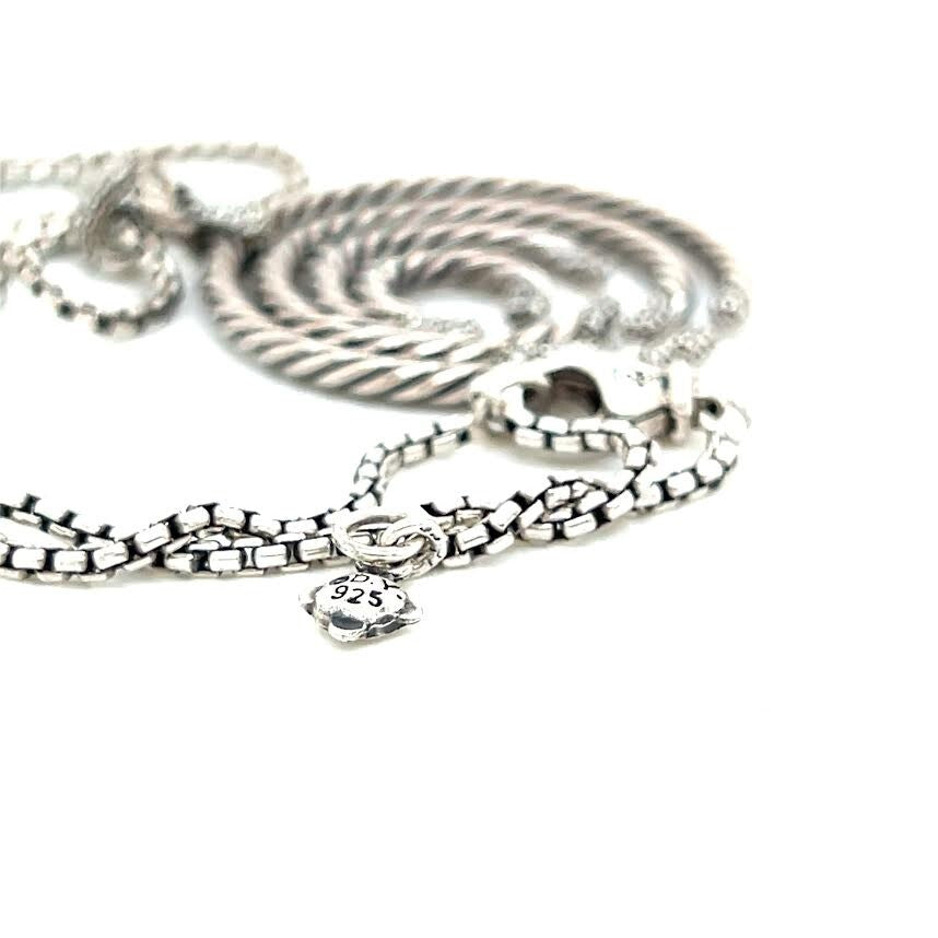 DAVID YURMAN WILLOW PENDANT NECKLACE STERLING SILVER 18" CHAIN W JEWELRY BAG — view 10