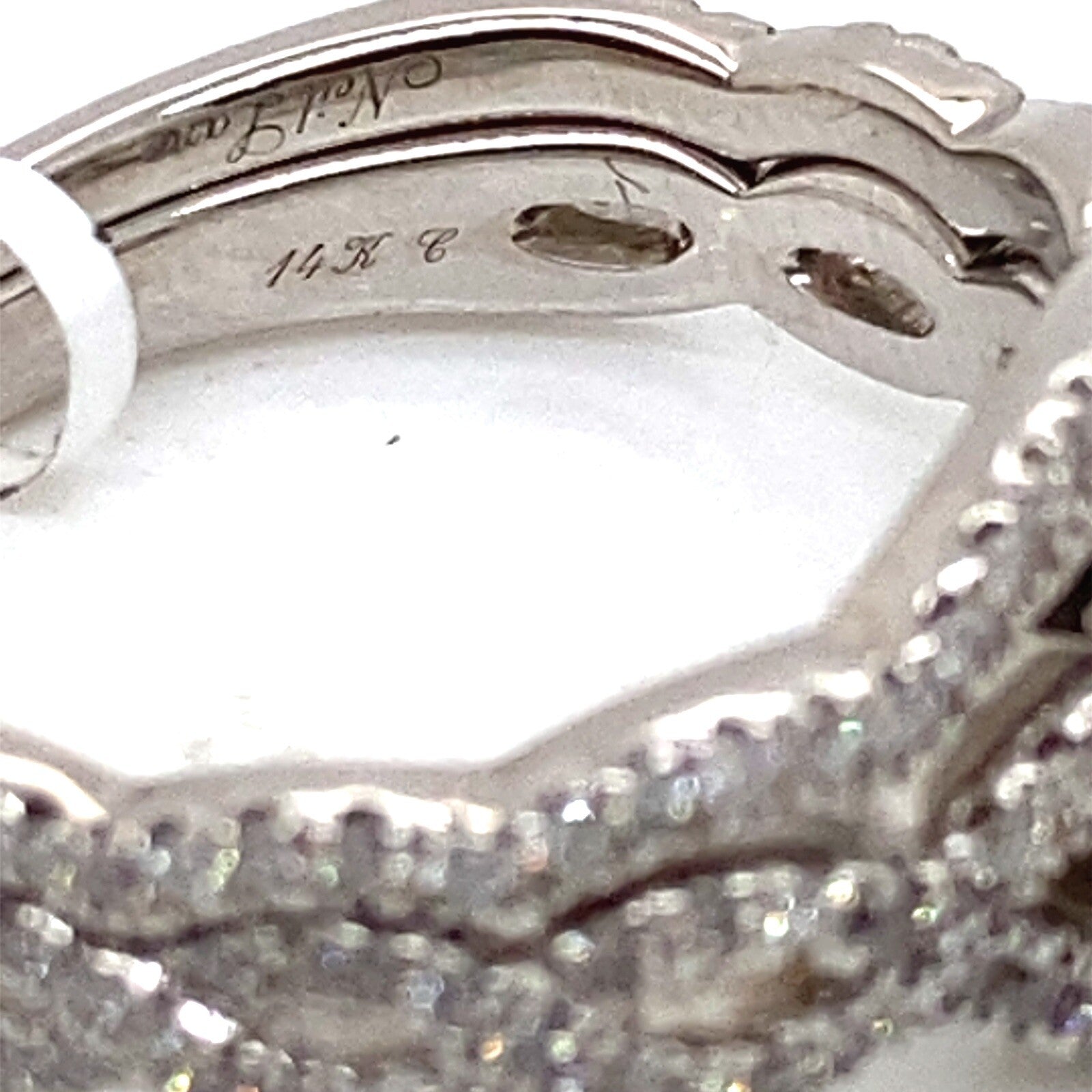 Neal Lane 1.41ctwa Princess cut diamond engagement ring wedding band set w/ Halo — view 4