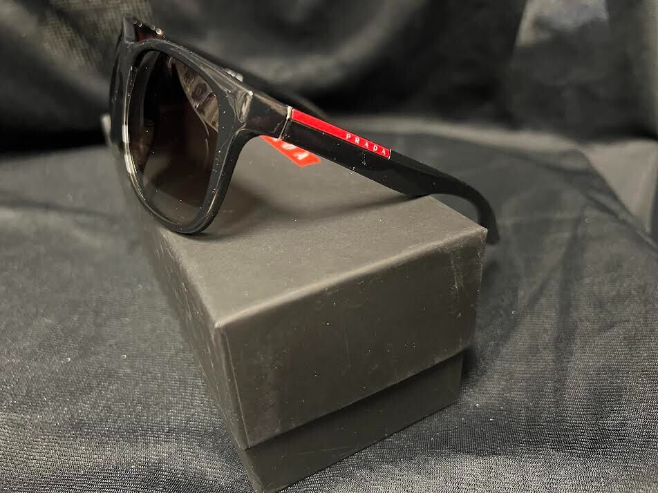 PRADA LINEA ROSSA SUNGLASSES PR14US 1AB0A7 BLACK FRAME GREY GRADIENT LENS — view 2