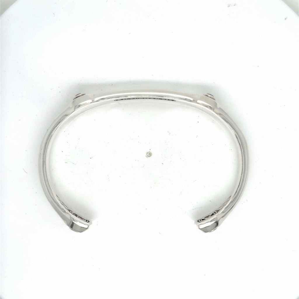 David Yurman Anvil Cuff Bracelet Sterling Silver Black Diamond Size Medium — view 11