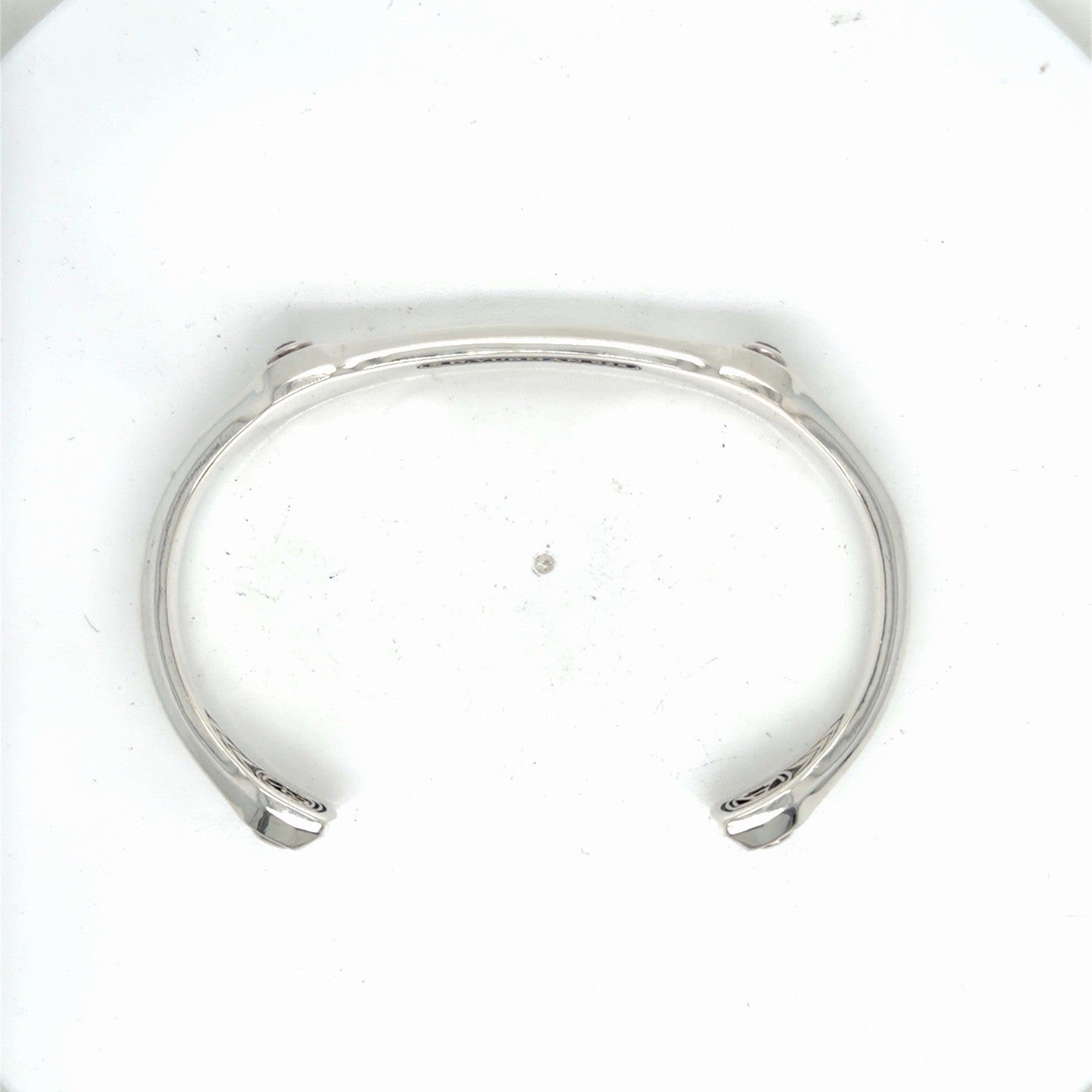 David Yurman Anvil Cuff Bracelet Sterling Silver Black Diamond Size Medium — view 11
