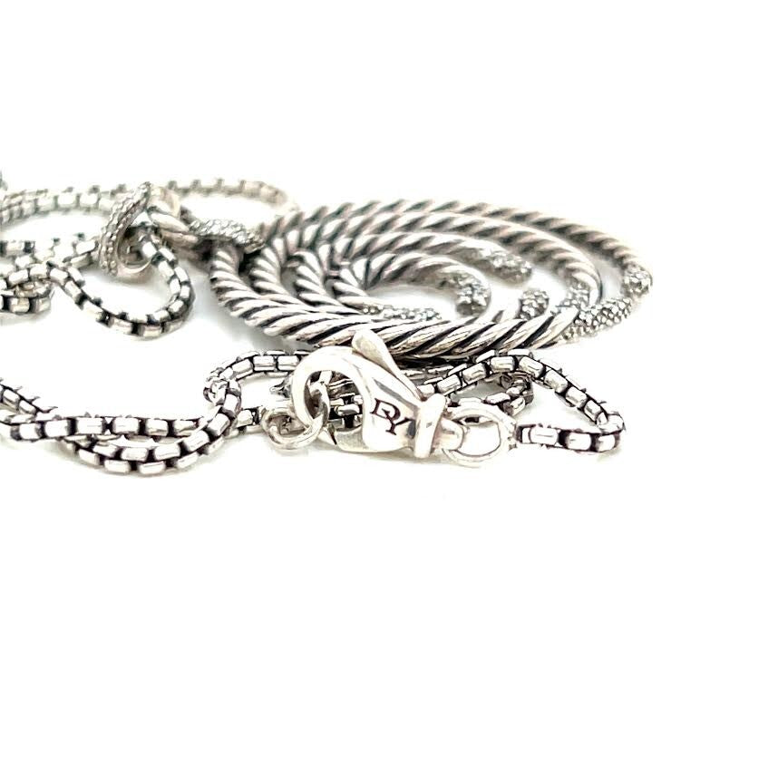 DAVID YURMAN WILLOW PENDANT NECKLACE STERLING SILVER 18" CHAIN W JEWELRY BAG — view 11