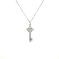 Tiffany & Co. 18k White Gold Diamond Victoria Key Pendant Necklace 16" (view 1)