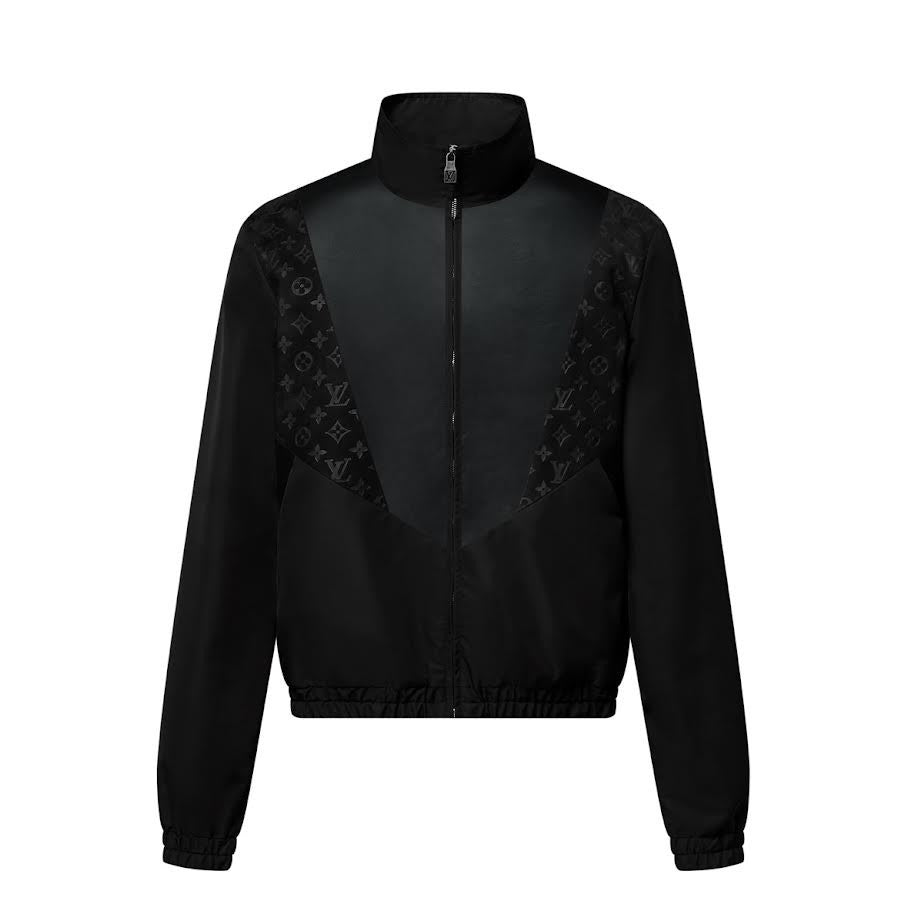 Louis Vuitton Leather Mix Track Top 1AHVLY Size 44/US 34 Black Zip UP (view 1)