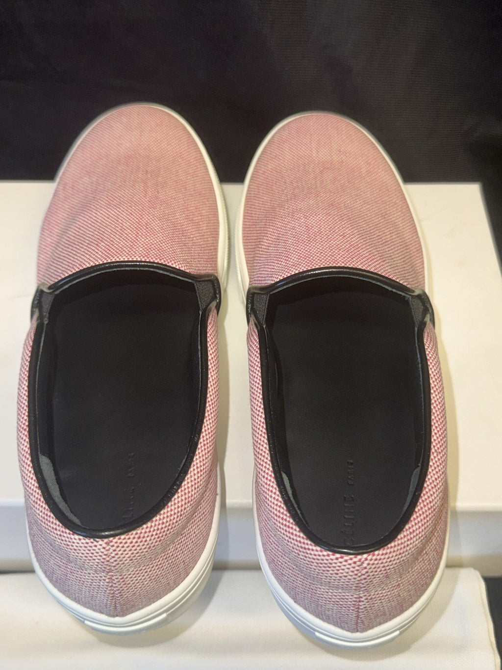 Celine 25TL Rose Petal Slip-on Sneakers Size US 8.5 / EU 38.5 Red & White (view 7)