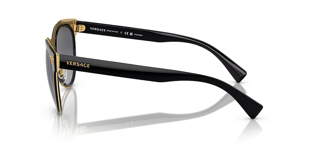 VERSACE POLARIZED SUNGLASSES VE2198 1002T3 BLACK LIGHT GREY GRADIENT GREY 145mm — view 3