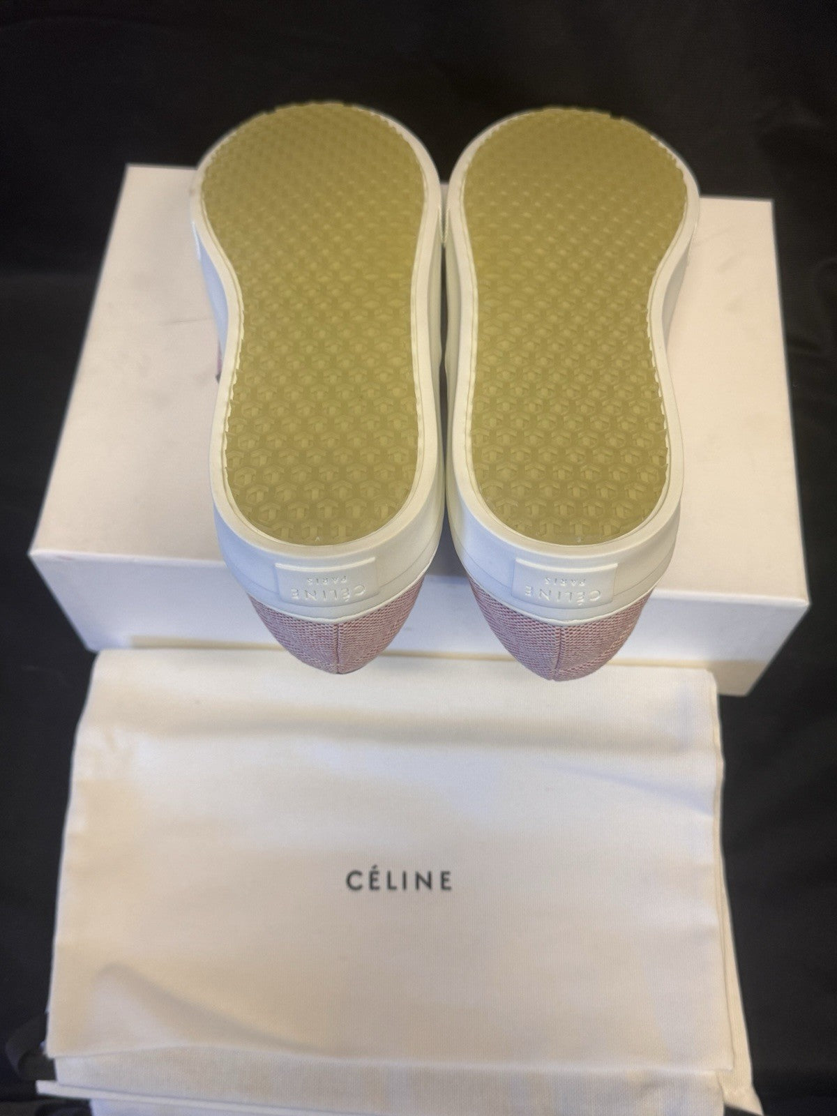 CELINE 25TL ROSE PETAL SLIP-ON SNEAKERS SIZE US 8.5 / EU 38.5 RED & WHITE4