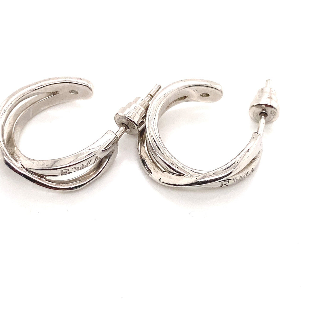 Armani cross over hoops, size 18mm, silver 925 with rhodium plate (view 2)