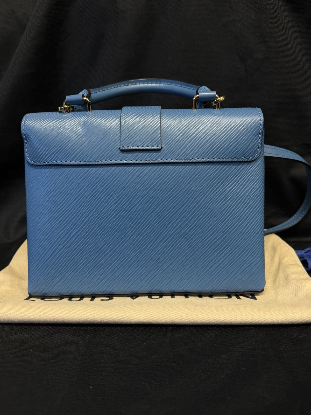 Louis Vuitton Locky BB Epi Leather Blue Top Handle Bag & Removable Strap (view 4)