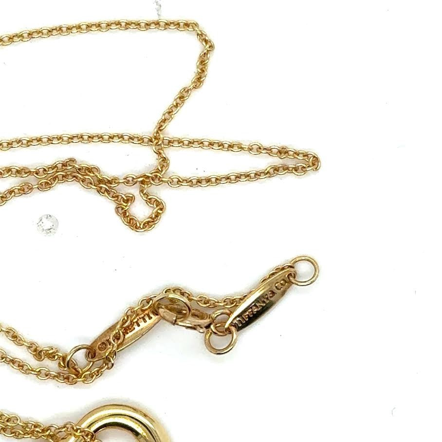 Tiffany & Co. 18K Yellow Gold 16mm Open Heart 5 Yellow Diamond Pendant 16 (view 6)