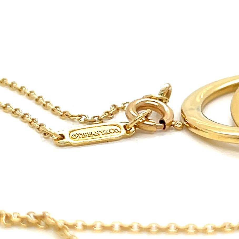 TIFFANY & CO. 1837 INERLOCKING CIRCLE PENDANT NECKLACE 18K YELLOW GOLD 18 in — view 5