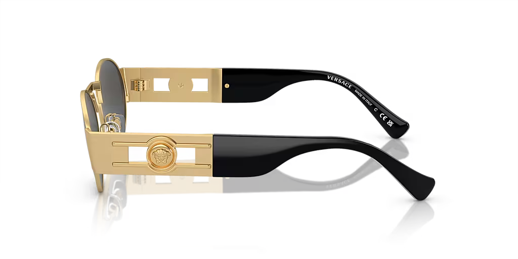 VERSACE OVAL SUNGLASSES VE2264 MATTE GOLD FRAME DARK GREY LENS 140mm — view 3