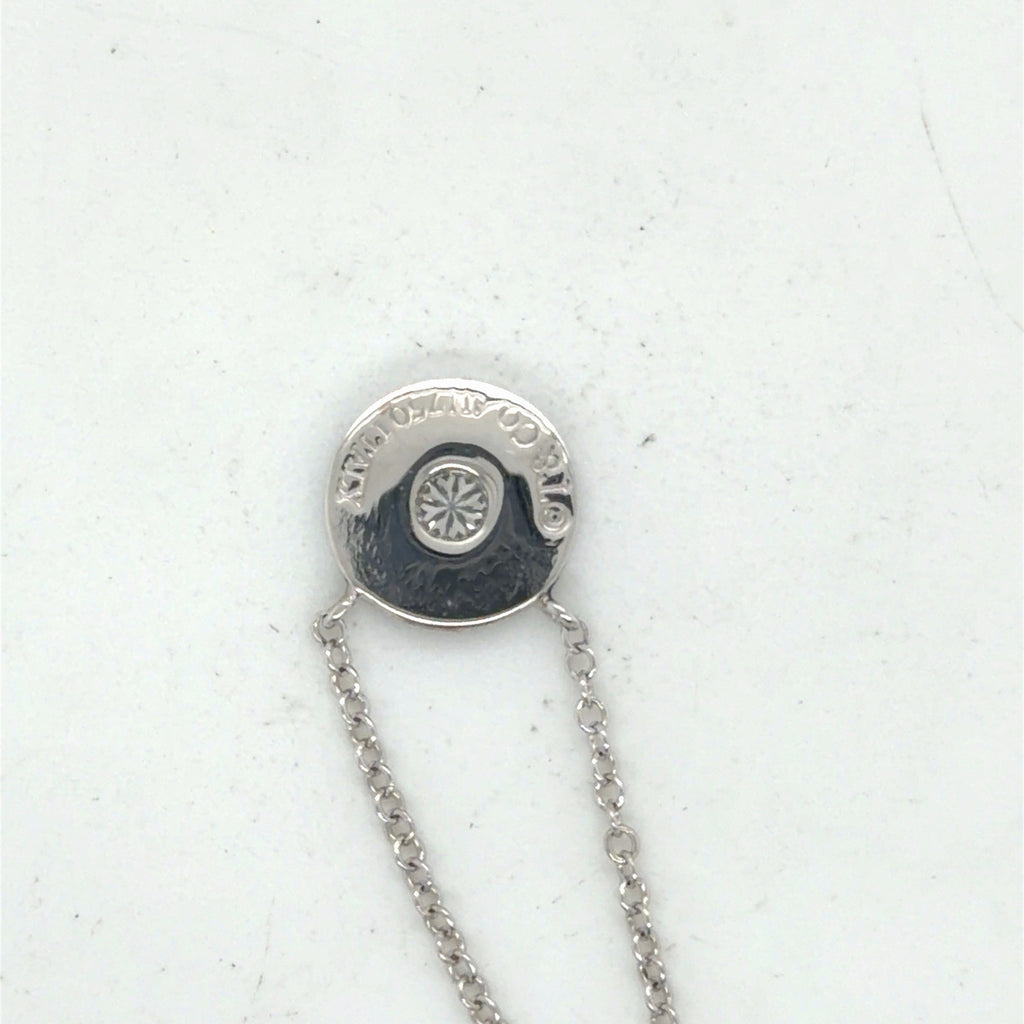 Tiffany & Co 18K WHITE GOLD necklace 1837 collection w/diamond 17in long & POUCH (view 2)