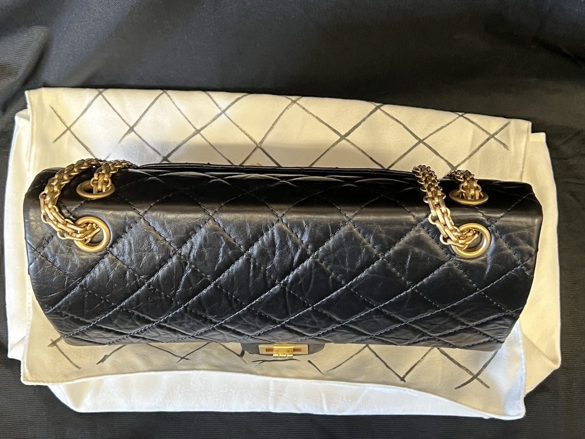 Chanel Large 2.55 Handbag Aged Calfskin & Gold-tone Metal Black & Organizer (view 7)