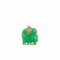Green Jade Elephant Pendant 14K Yellow Gold Lucky Charm, 5.15g (view 3)