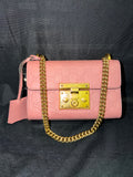 Gucci Padlock Small Guccissima Pink Leather Gold Chain Shoulder Bag