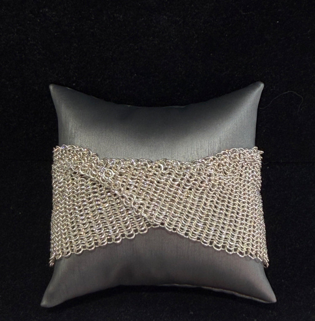 Tiffany & Co. Elsa Peretti Sterling Silver 925 Wide Mesh Cuff Large Bracelet (view 1)