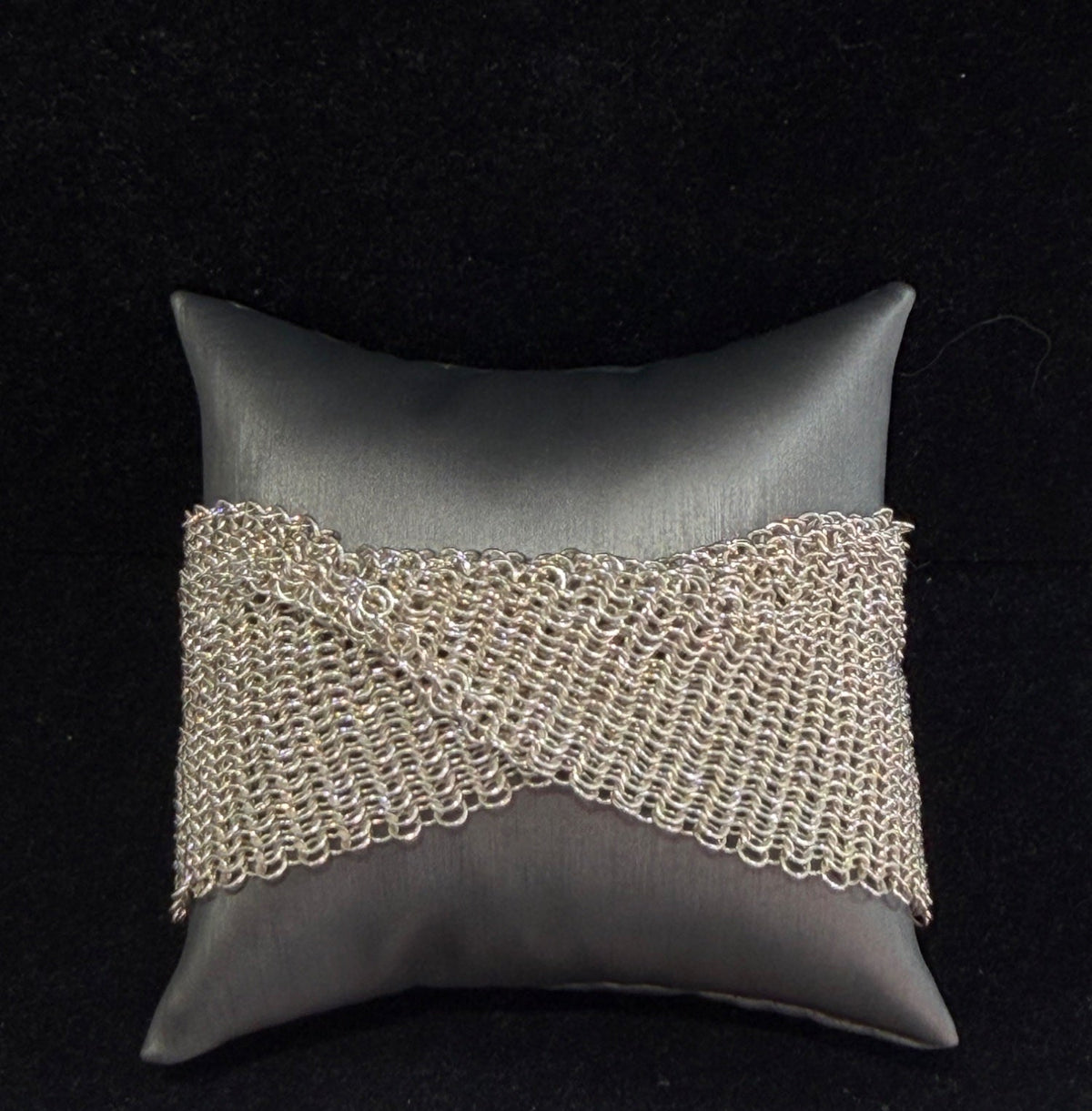 Tiffany & Co. Elsa Peretti Sterling Silver 925 Wide Mesh Cuff Large Bracelet (view 1)