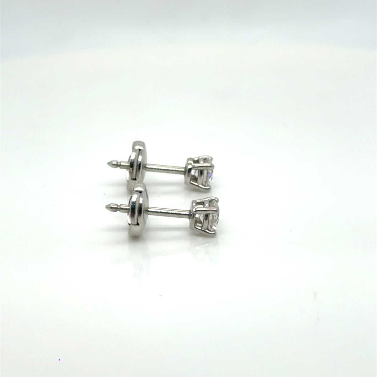 Tiffany & Co. Platinum Diamond Stud Earrings 0.60 ctw H VVS Certified (view 7)