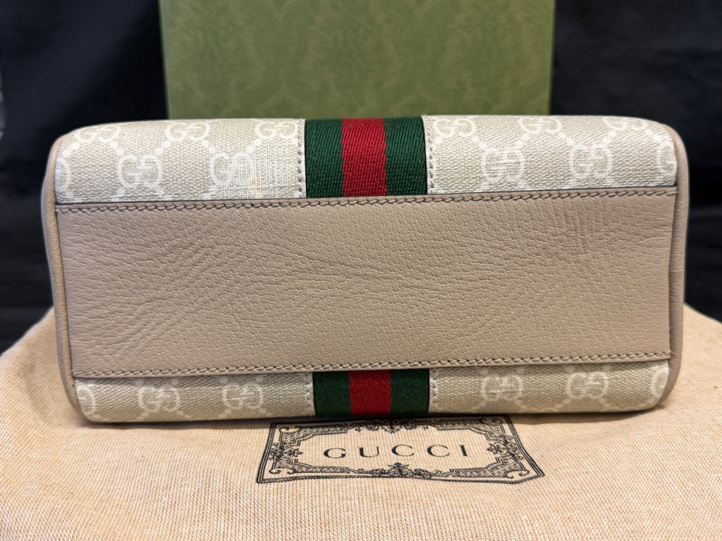 Gucci Ophidia Mini Bag GG Supreme Canvas Beige Web Crossbody (view 7)