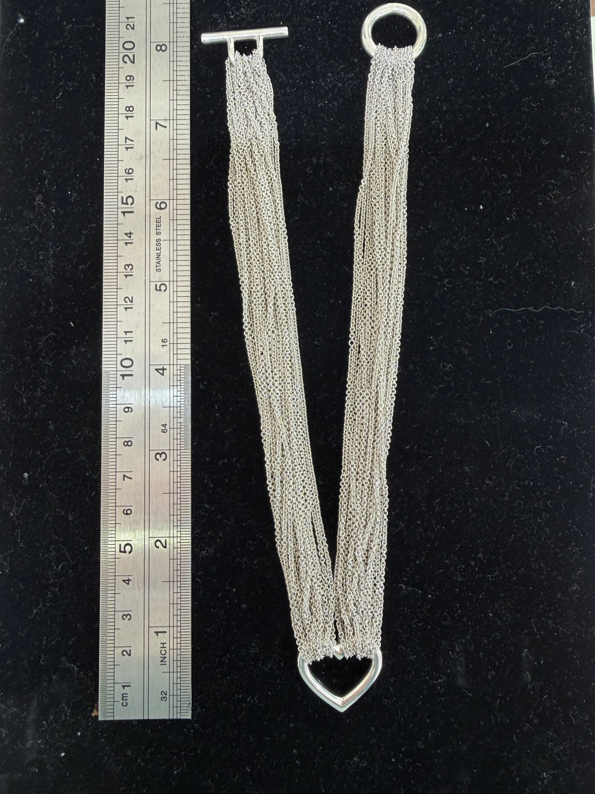 Tiffany & Co. Sterling Silver Multi-Strand Heart Toggle Necklace 16" (view 2)