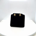 14K Yellow Gold Fleur-de-Lis Stud Earrings, Pre-Owned Fine Jewelry
