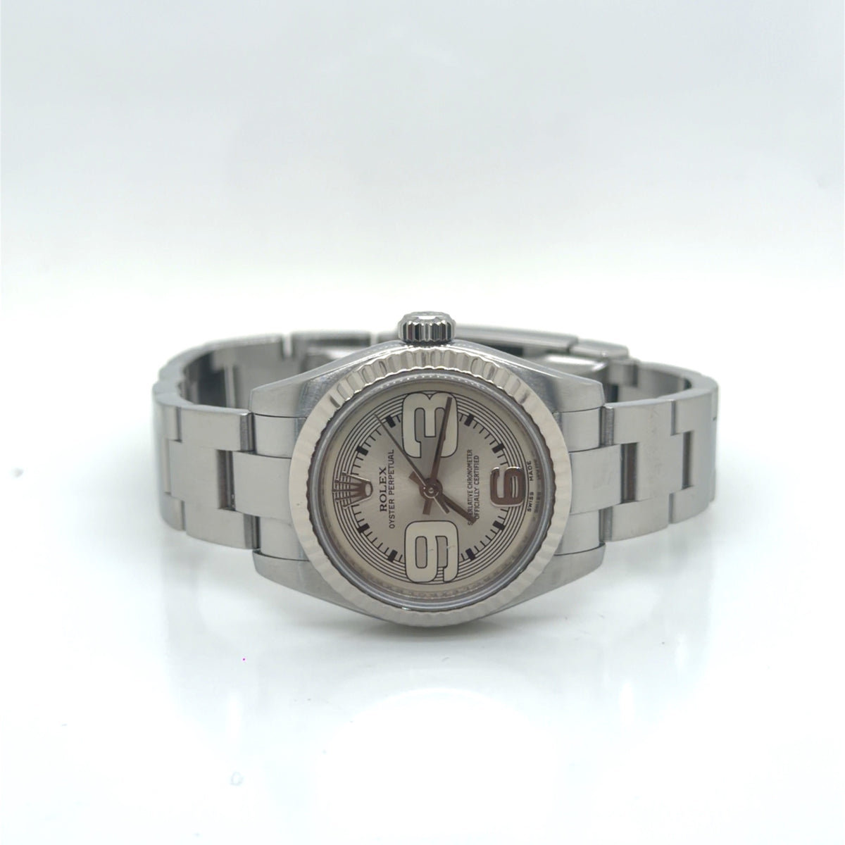 Rolex Oyster Perpetual 26 Ref 176234 Steel & White Gold Silver Dial (view 7)