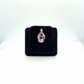 14K Yellow Gold Oval Amethyst Solitaire Pendant, Pre-Owned Fine