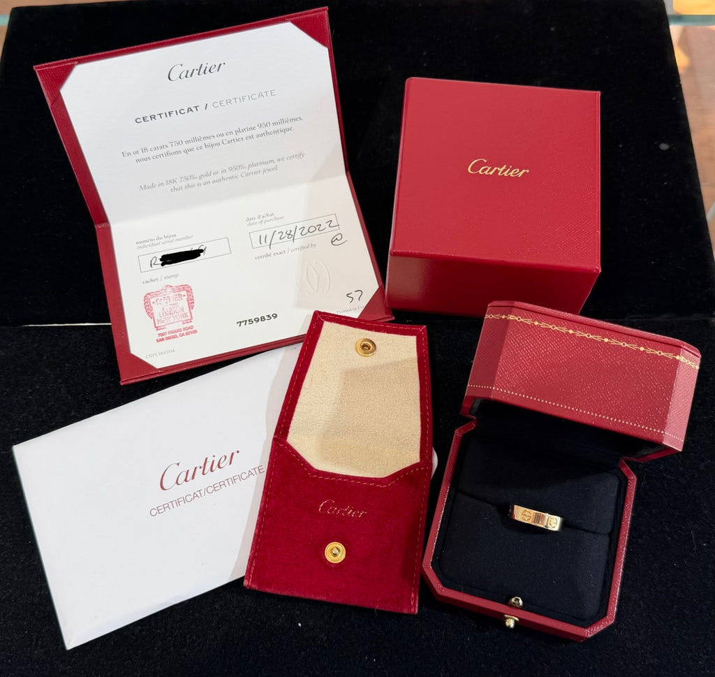 Cartier Love Ring 18K Yellow Gold Size 8 Classic Band