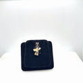 10K Yellow Gold Onyx Angel Pendant with Diamond Accent
