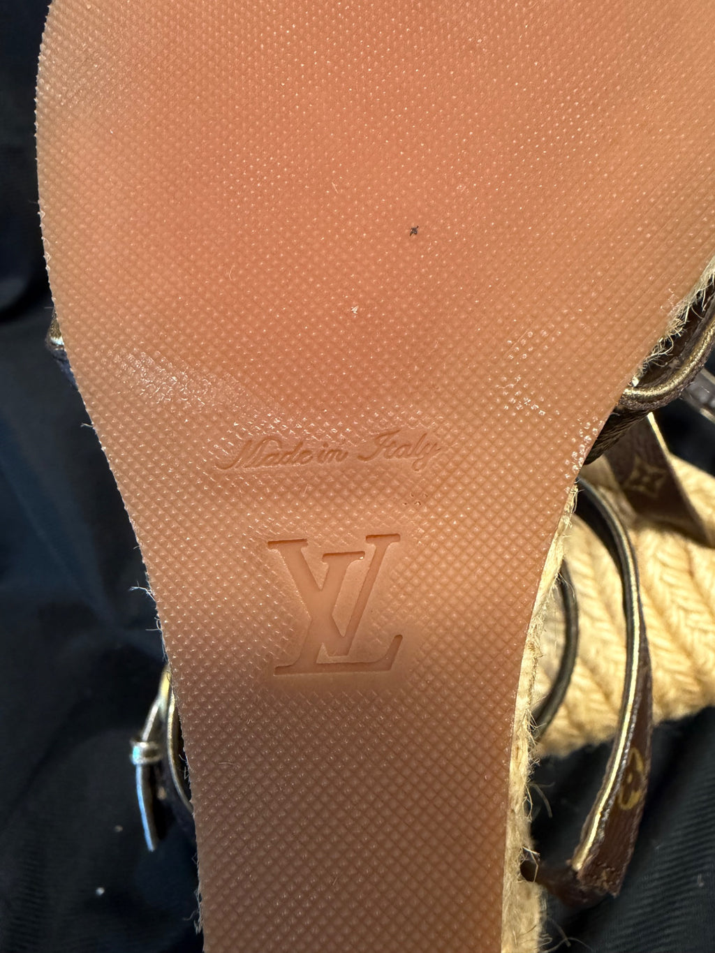 Louis Vuitton Monogram Espadrille Wedge Sandals Gold EU 39.5 (view 10)