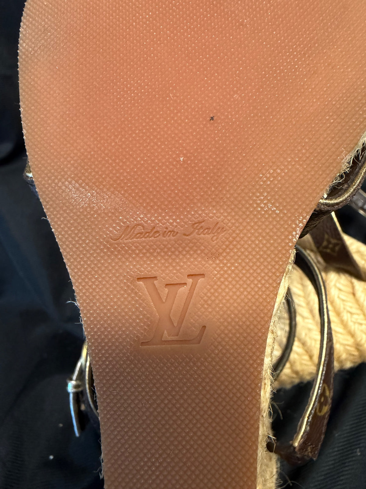 Louis Vuitton Monogram Espadrille Wedge Sandals Gold EU 39.5 (view 10)