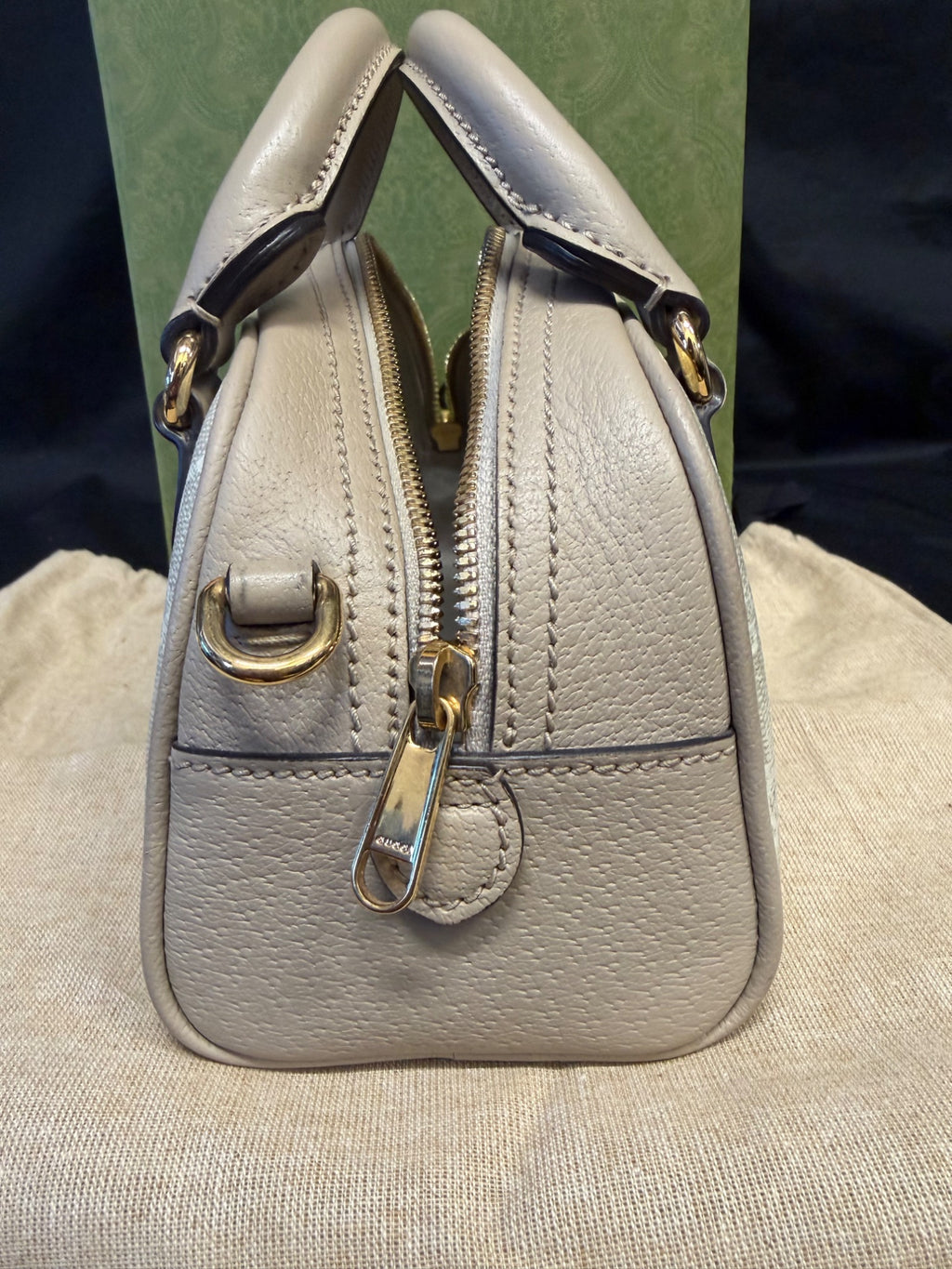 Gucci Ophidia Mini Bag GG Supreme Canvas Beige Web Crossbody (view 6)